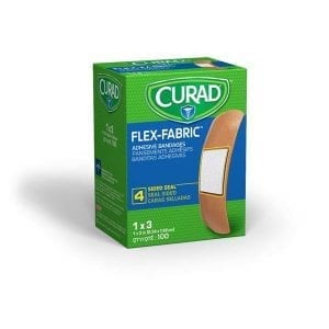 CURAD 1"X3" Fabric Bandages, Flesh Colored - 100 Count